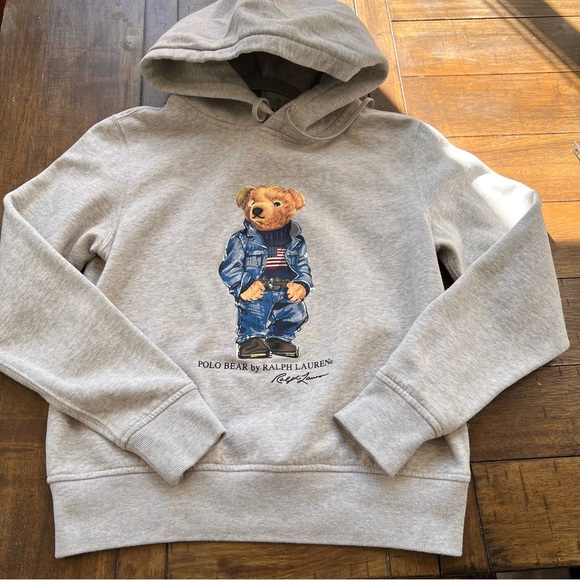 Polo Ralph Lauren Polo Bear Fleece Hoodie Gray size S - Picture 3 of 7